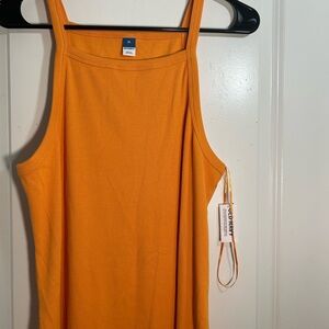 Old Navy Orange Fitted Sleeveless Dress